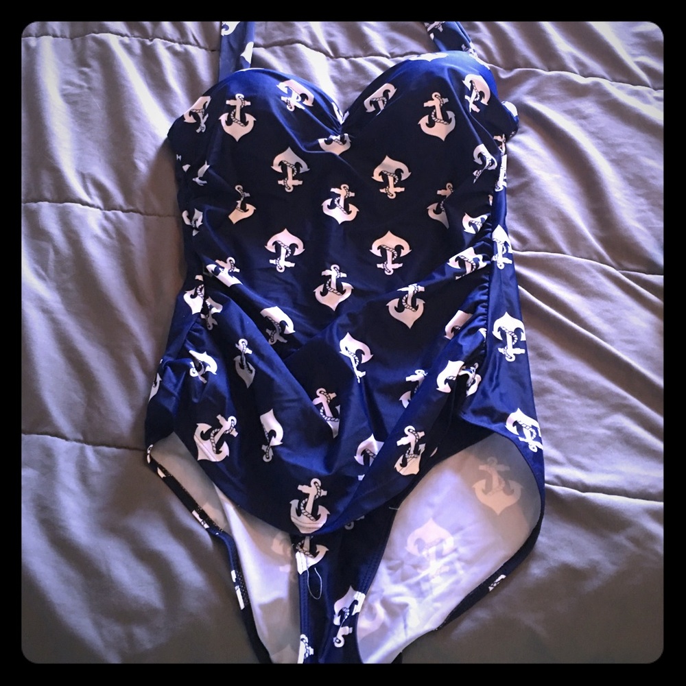 Navy blue one swimsuit